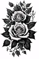 mainly roses but some gothic leaves and vines for forearm tattoo design idea