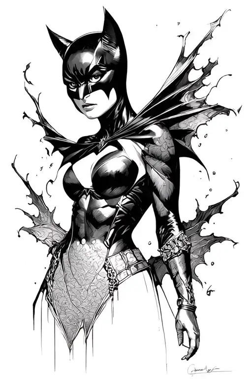 catwoman from Batman begins tattoo design idea