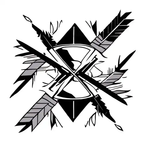 Symetrical/geometric tattos with arrows(native american style) you can an an sandglass. Outer forearm tattoo design idea
