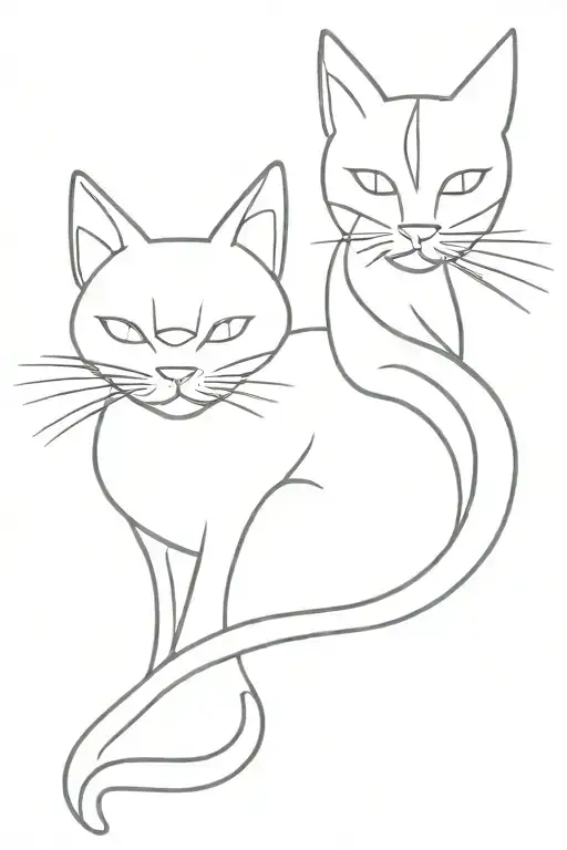 black and orange cats tattoo design idea