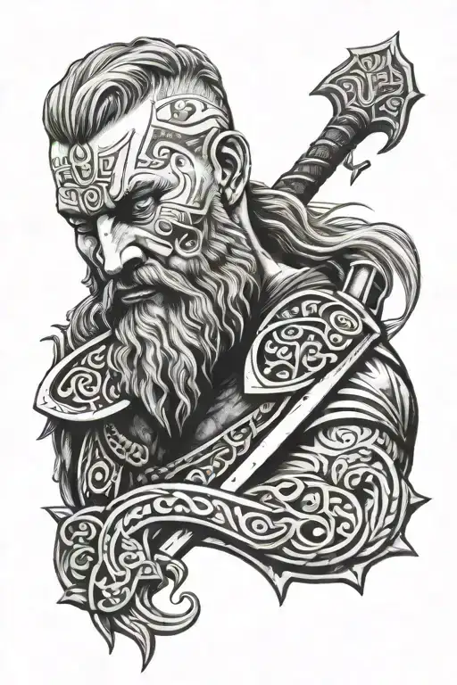 Ragnar god tattoo design idea