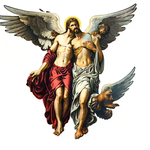 saint micheal and saint jude  tattoo design idea