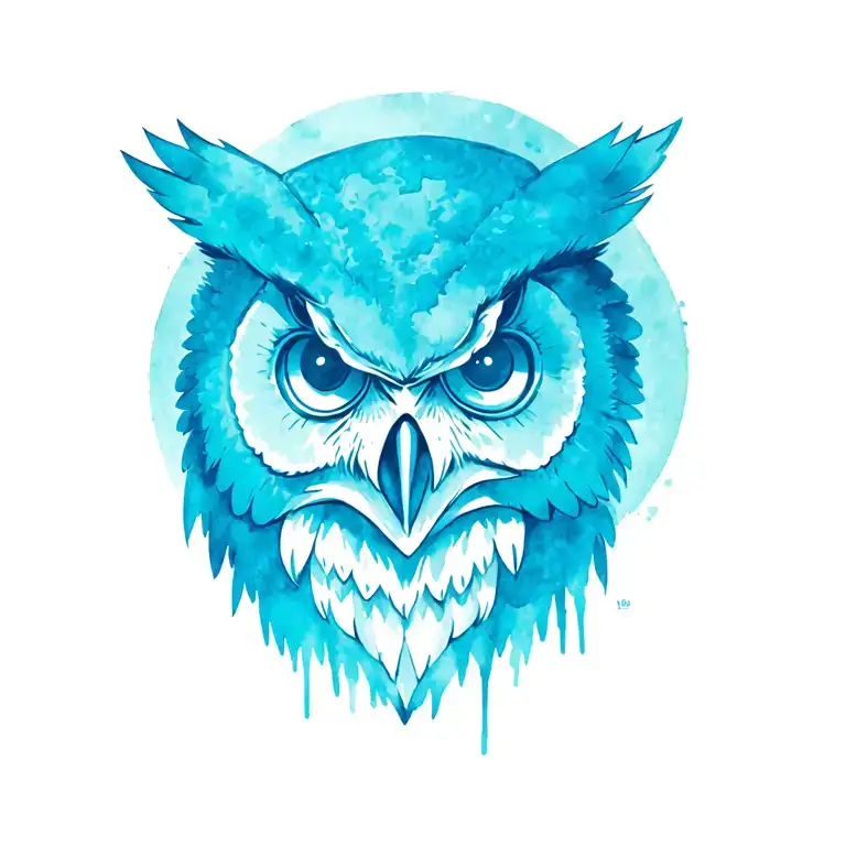 The head of Iron Maiden's mascot surmounted by an owl in a Calavera style tattoo design idea