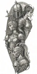 inarius and lilith diablo iv crusader knight tattoo design idea