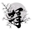 Kaizen Japenese words with cherry blossom pedals falling and branches going through the symbols tattoo design idea