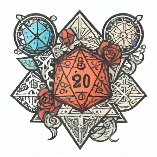D20 dice tattoo design idea