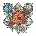 D20 dice tattoo design idea