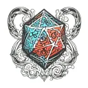 D20 dice tattoo design idea
