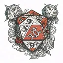 D20 dice tattoo design idea