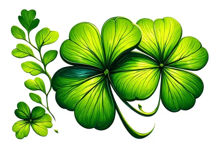 Five leaf clover tattoo design idea