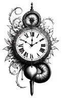 1 kidney pendulum clock tattoo design idea
