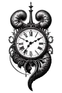 1 kidney pendulum clock tattoo design idea