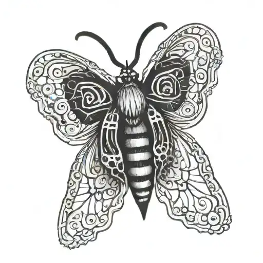 goth moth tattoo design idea