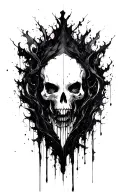 dark abstract, expressive blackwork, raw brush strokes cyber gothic ornamental, black ink tattoo design idea