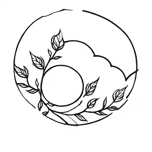Cloud Japanese Leafs tattoo design idea
