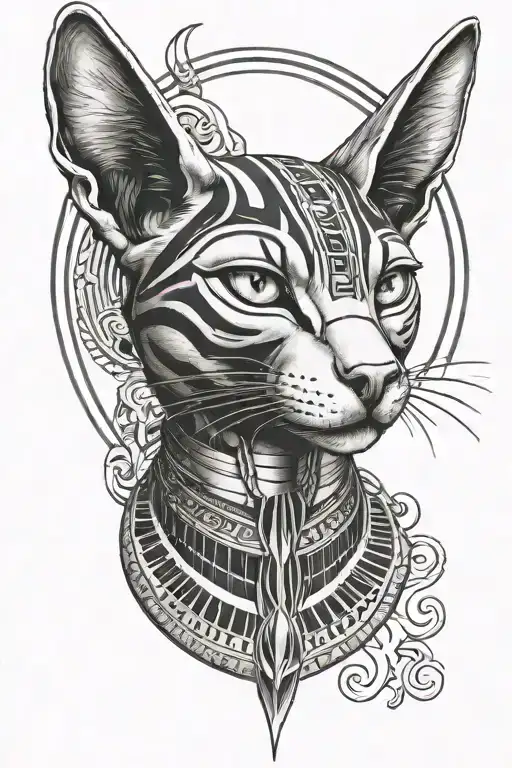 Bastet Egyptian Goddess tattoo design idea