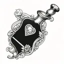 love potion bottle tattoo design idea