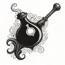love potion bottle tattoo design idea