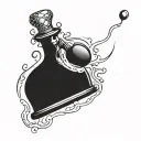 love potion bottle tattoo design idea