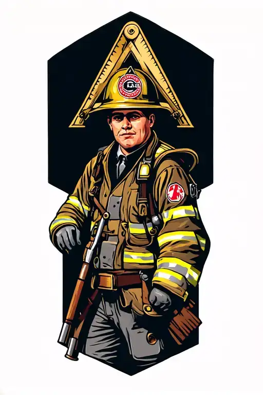 Firefighter, Masonic Square and Compass, Ohio State University tattoo design idea