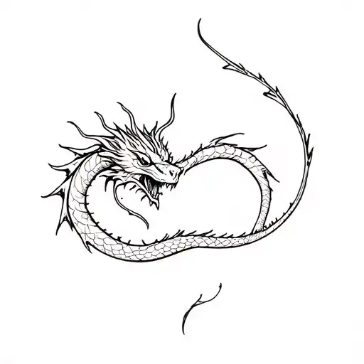 The dragon is trapped tattoo design idea