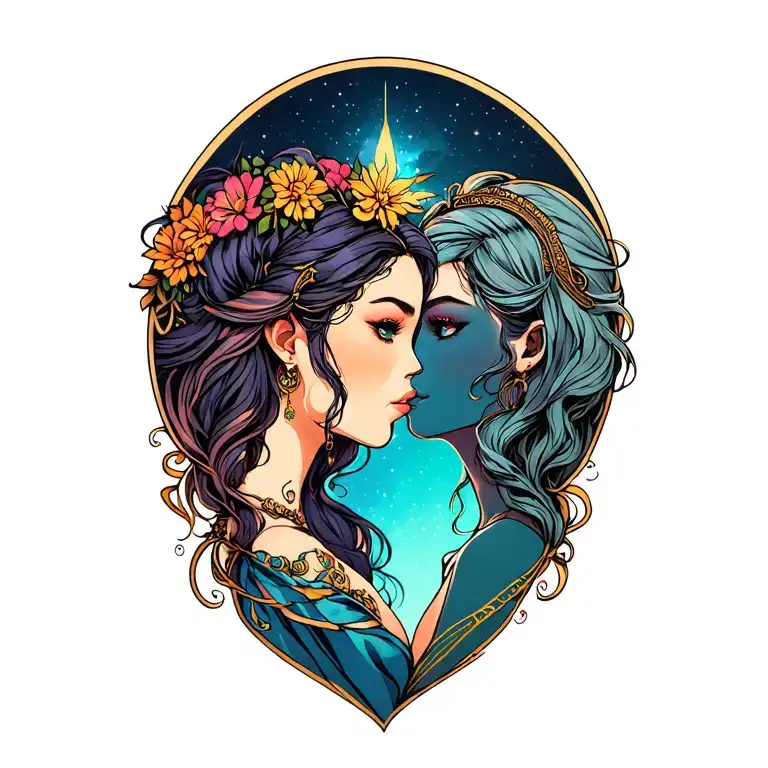 Virgo And Gemini tattoo design idea