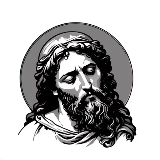 sleeping saint joseph tattoo design idea