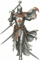Templar knight with a sword tattoo design idea
