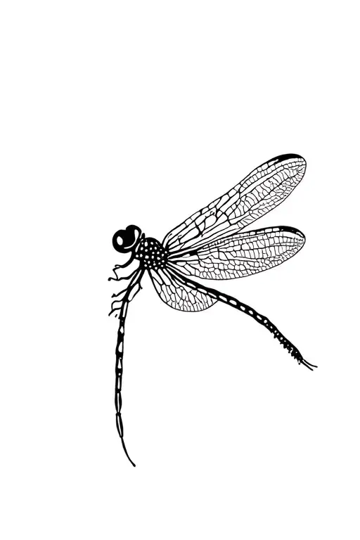 continuous line damselfly tattoo design idea