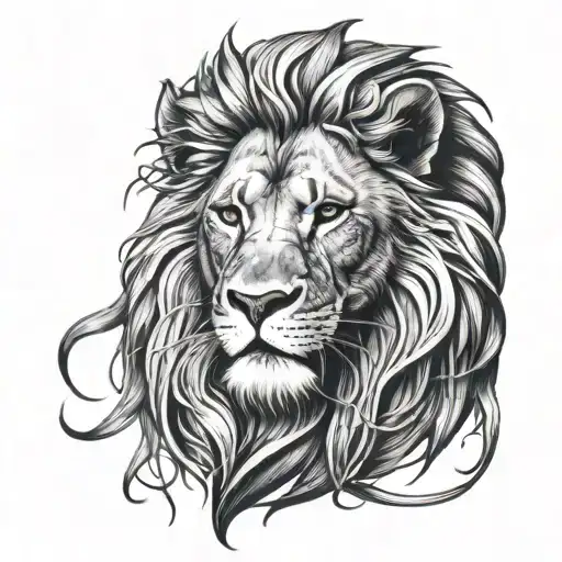 lion lungs tattoo design idea