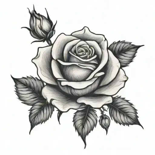 Dying Rose growing tattoo design idea
