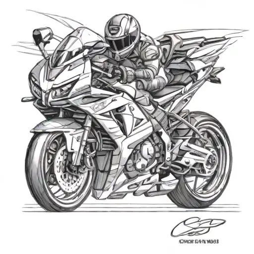 Motorcycle Honda CBR 600 F3 tattoo design idea