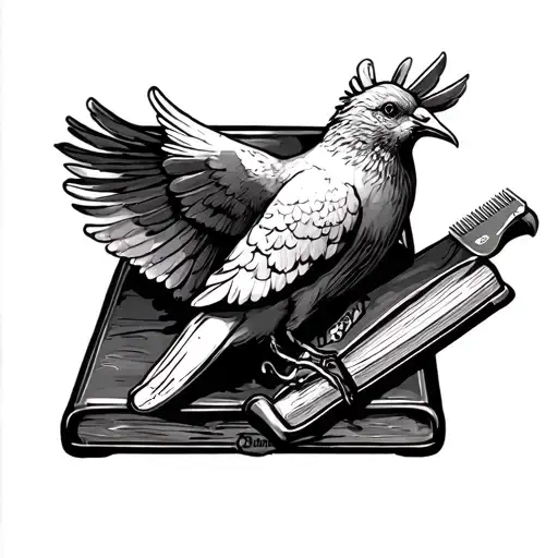 On the side with the dove an bible I want it to say Grandee : 09/15/36An the side with the barber clippers an barber sh tattoo design idea