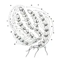 Fingerprints with Scorpio constellation tattoo design idea