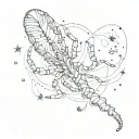 Fingerprints with Scorpio constellation tattoo design idea