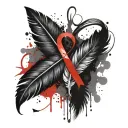 a feather, a heart, an initial “C” and the infinity sign. tattoo design idea