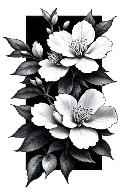 cherry blossoms tattoo design idea