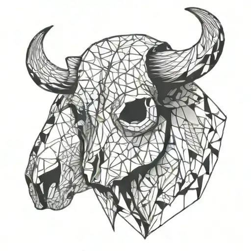 buffalo skull tattoo design idea
