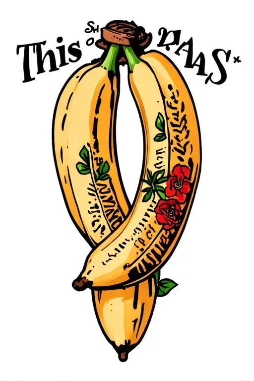 this sh** is bananas tattoo design idea