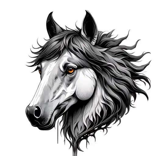 tree of life with a horse wolf head tattoo design idea