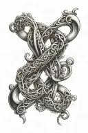 infinity symbol intertwined Adrian Deborah tattoo design idea