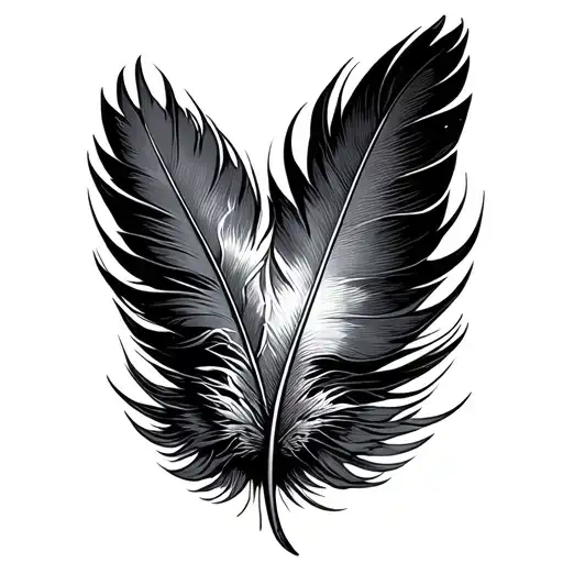 A feather that makes birds fly in all directions. tattoo design idea