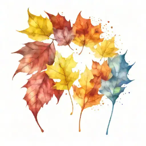 Falling in love with Autumn leaves transforming tattoo design idea