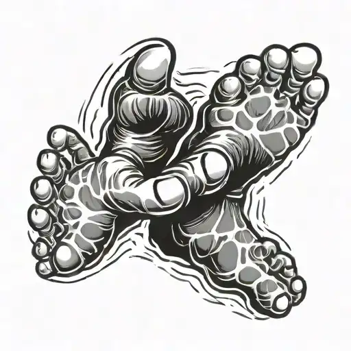 baby foot print with hands tattoo design idea