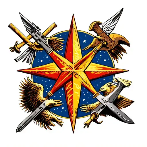 Southern Cross stars and Crusades combined together tattoo design idea