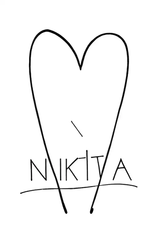 "NIKITA" love my daughter name tattoo design idea