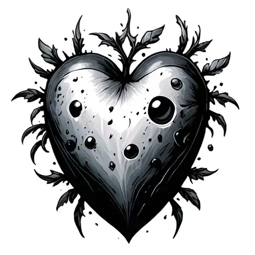 heart with moles tattoo design idea