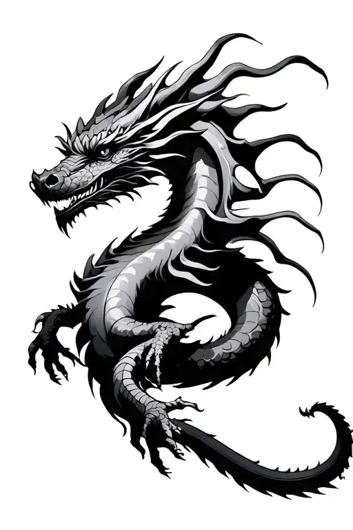 dragon wrapped tattoo design idea