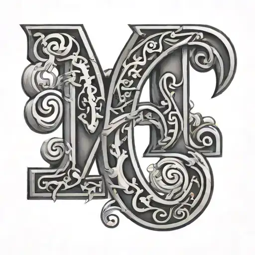 letters R and M and M and D tattoo design idea