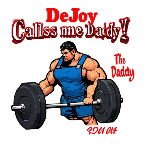 "DeJoy calls me Daddy" strong postal worker lifting weights at the gym tattoo design idea